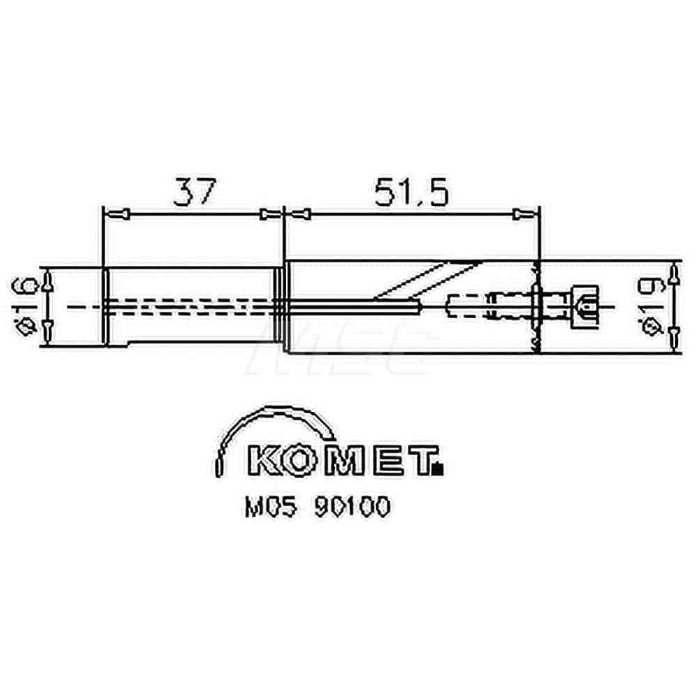 Indexable Boring Bar: M05-90100, 25 mm Min Bore Dia, Right Hand Cut, 16 mm Shank Dia MPN:6286106300