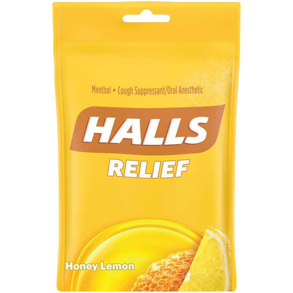 Cadbury Halls Honey-Lemon Cough Drops, Honey Lemon, Box Of 12 (Min Order Qty 2) MPN:62183