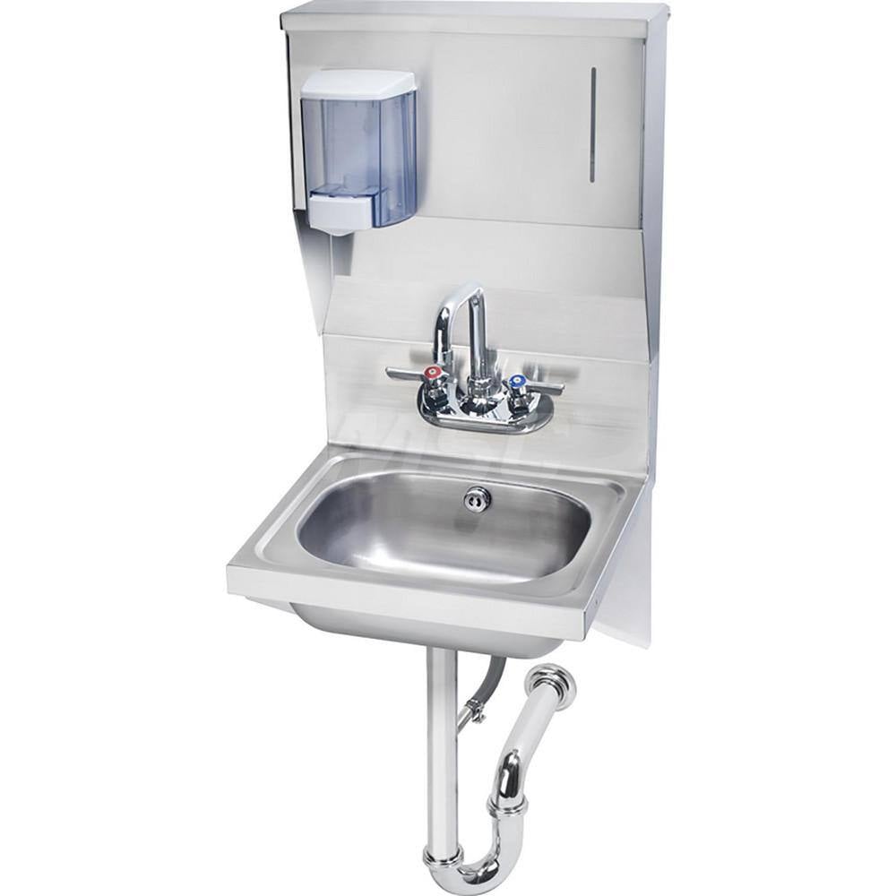 Hand Sink with Soap & Towel Dispenser: Wall-Hung Mount MPN:HS-58