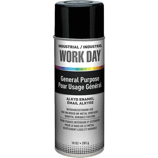 Enamel Spray Paint: Black, Gloss, 10 oz MPN:A04402007