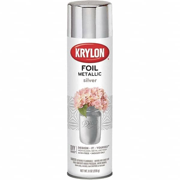 Metallic Spray Paint: Silver Foil, Gloss, 8 oz MPN:K01060007