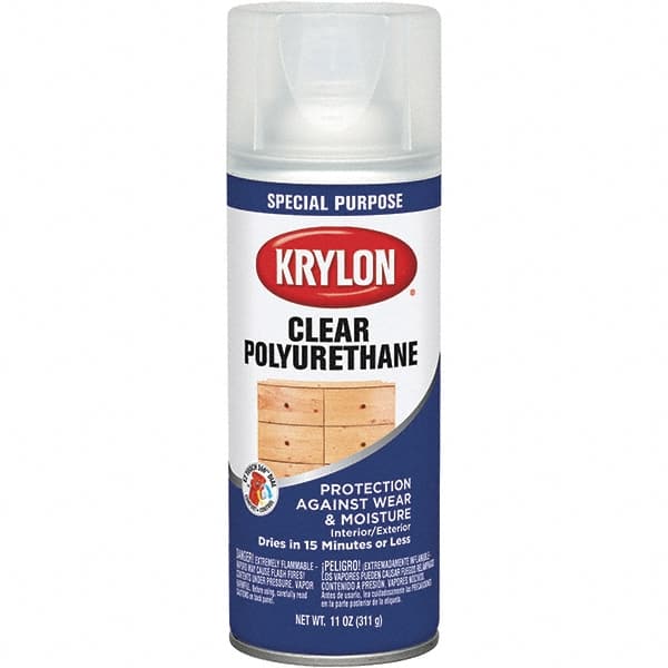 Polyurethane Spray Paint: Clear, Satin, 16 oz MPN:K07006777