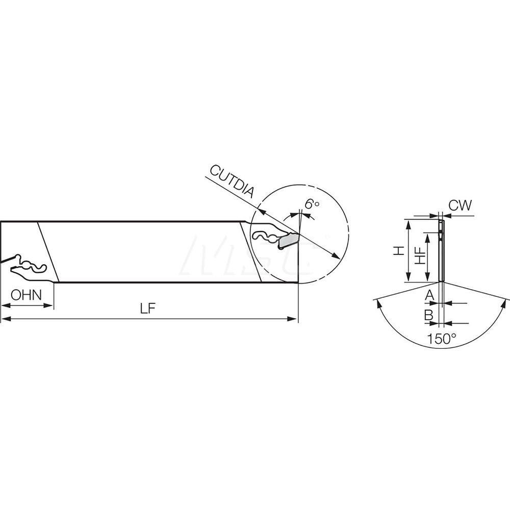 Indexable Cut-Off Blades, End Type: Double, Cutting Direction: Neutral, Blade Height (mm): 33.00, Blade Width (mm): 2.60, Blade Overall Length (mm): 151.00 MPN:THP06801