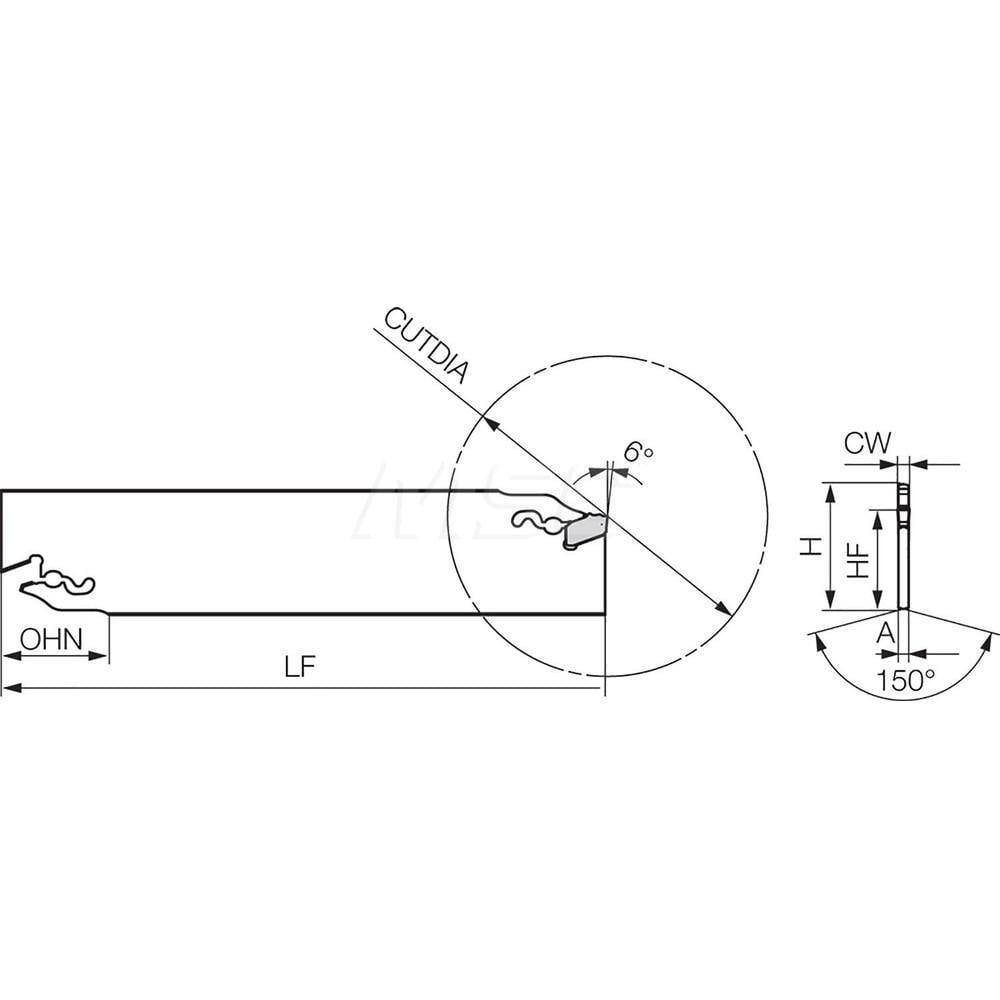 Indexable Cut-Off Blades, End Type: Double, Cutting Direction: Neutral, Blade Height (mm): 32.00, Blade Width (mm): 4.20, Blade Overall Length (mm): 150.00 MPN:THP06805