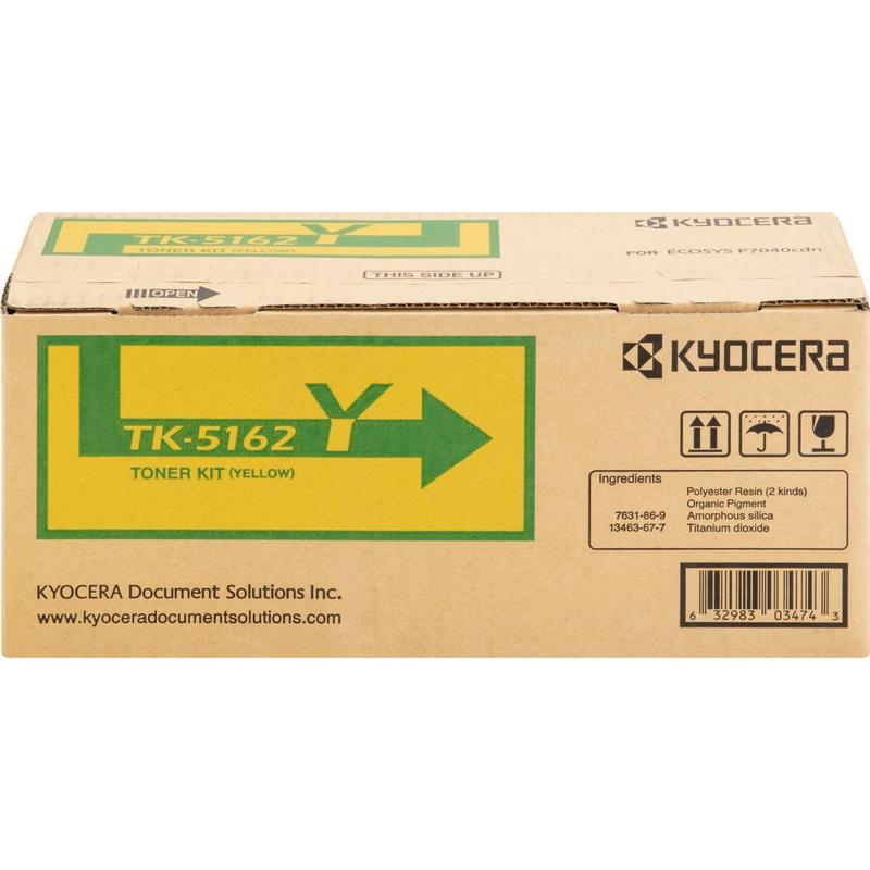 Kyocera TK-5162Y Original Laser Toner Cartridge - Yellow - 1 Each - 12000 Pages MPN:TK-5162Y