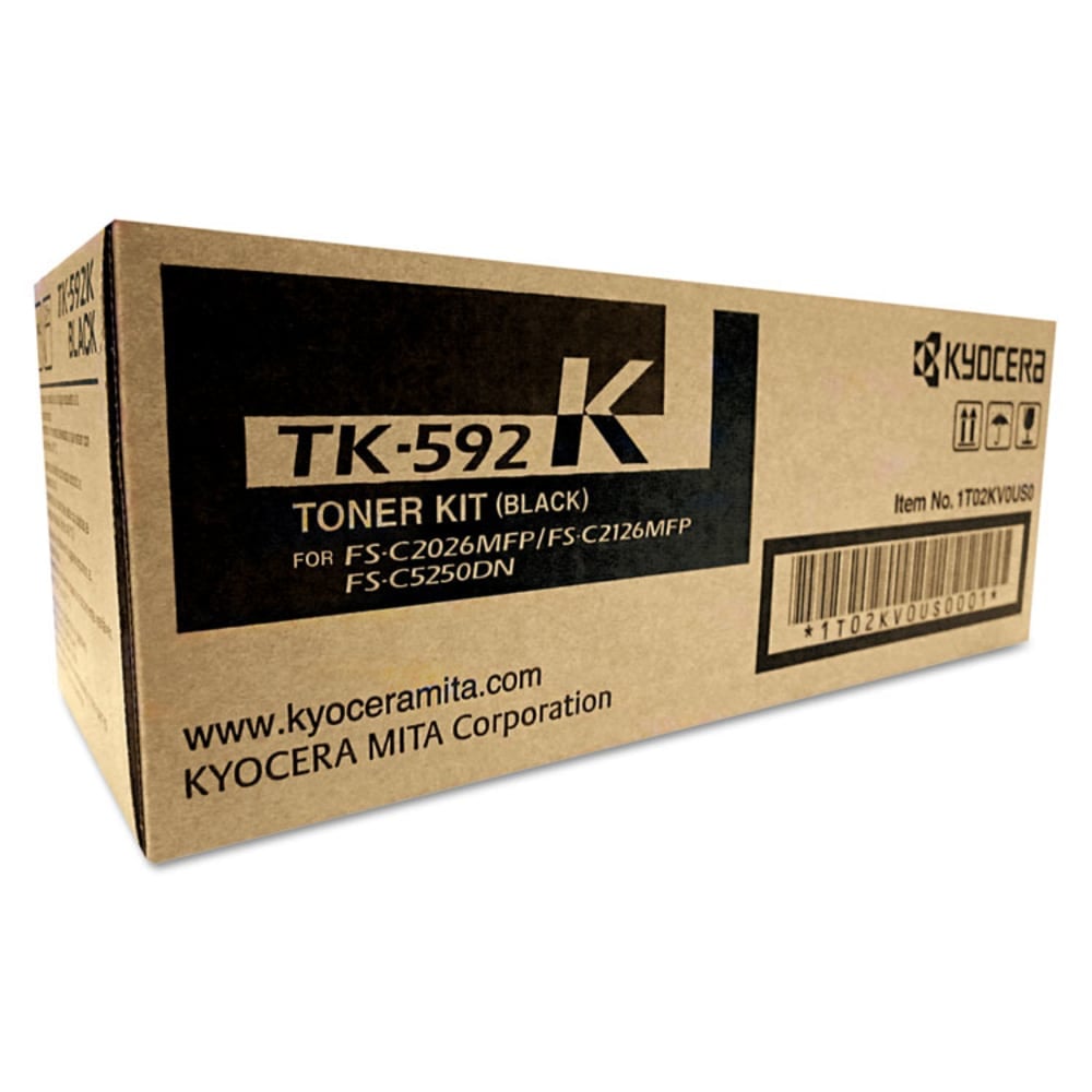 Kyocera TK 592K - Black - original - toner cartridge - for Kyocera FS-C2026, FS-C2126, FS-C2526, FS-C2626; FS-C5250 MPN:TK592K