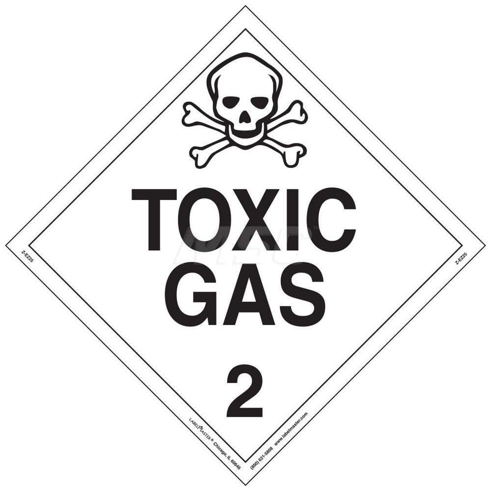 DOT Placards & Holders, Legend: Toxic Gas , Material: Vinyl , Legend Color: Black , Placard Coating: UV  MPN:Z-EZ25