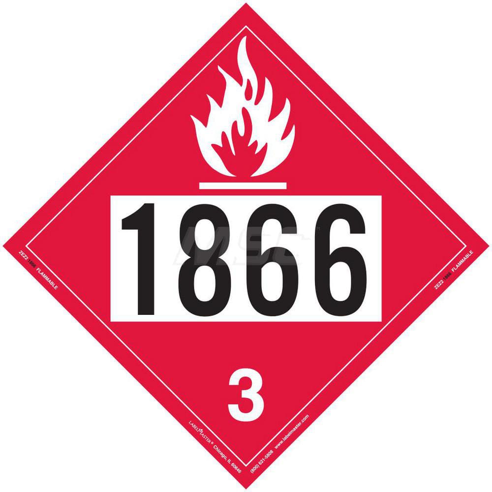 DOT Placards & Holders, Legend: Flammable Liquid , Type: Placard , Material: Vinyl , Overall Height: 10.75 , Legend Color: Red  MPN:ZEZ21866