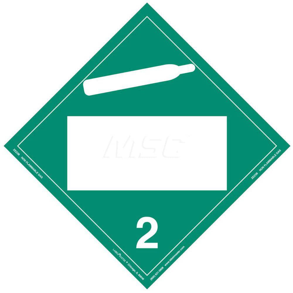 DOT Placards & Holders, Legend: Non-Flammable Gas , Material: Vinyl , Legend Color: Green , Placard Coating: UV  MPN:ZEZ3B