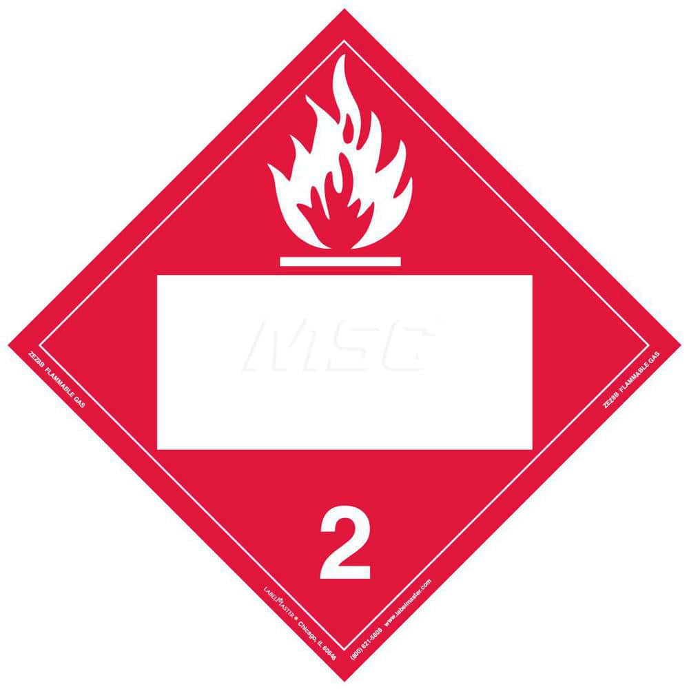 DOT Placards & Holders, Legend: Flammable Gas , Material: Vinyl , Legend Color: Red , Placard Coating: UV  MPN:ZEZ8B