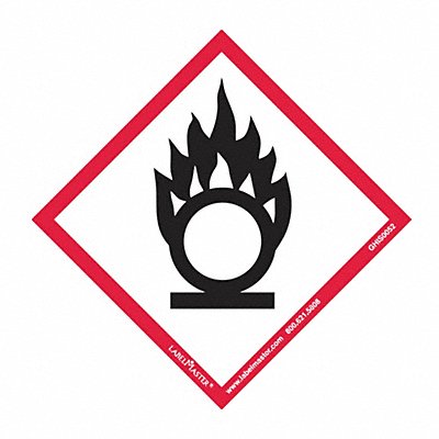 GHS Flame Over Circle Label 4 H 4 W PK50 MPN:GHIS0052