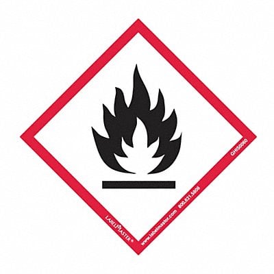 GHS Flame Label 4 H 4 W PK100 MPN:GHIS0060