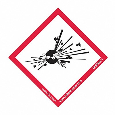 GHS Exploding Bomb Label 2 H 2 W PK50 MPN:GHIS0071