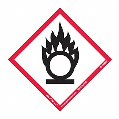 GHS Flame Over Circle Label 4 H 4 W PK50 MPN:GHIS0088