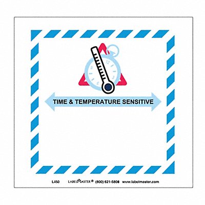 Time and Temperature Label 126mm PK500 MPN:L450