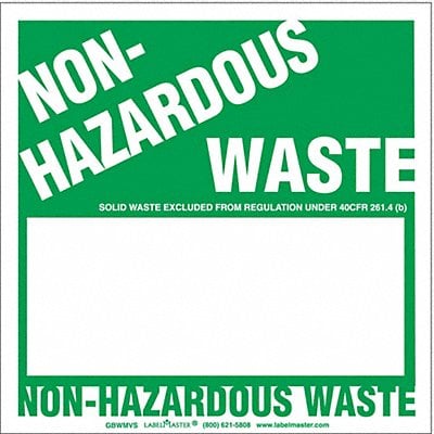 NonHazardous Waste Label H Bx Vynl PK100 MPN:GBWMVS