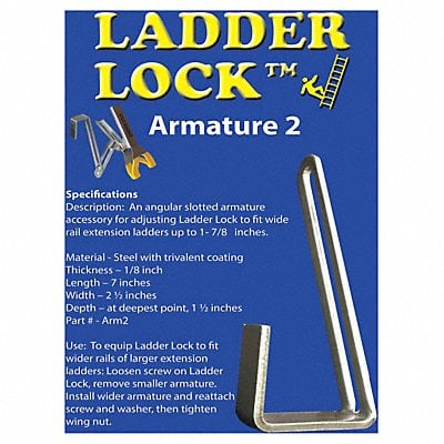 Ladder Lock Rail 120 lb Capacity Steel MPN:ARM2W