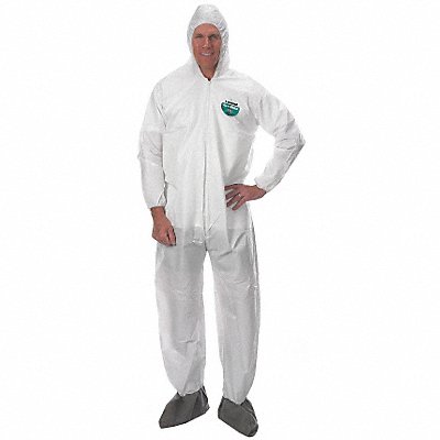 Hooded Coverall w/Boots White L PK50 MPN:CTL414V-LG