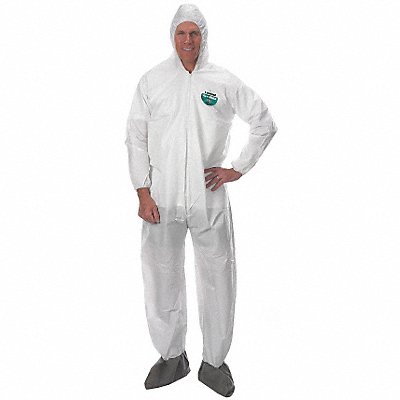 Hooded Coverall w/ Boots White XL PK50 MPN:CTL414V-XL