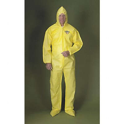 Hooded Coverall w/Attached Boot Yellow M MPN:PBLC55414-MD