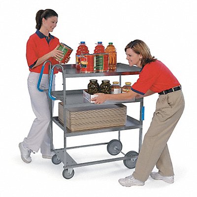 Utility Cart Stainless Steel 3 Shelves MPN:7025