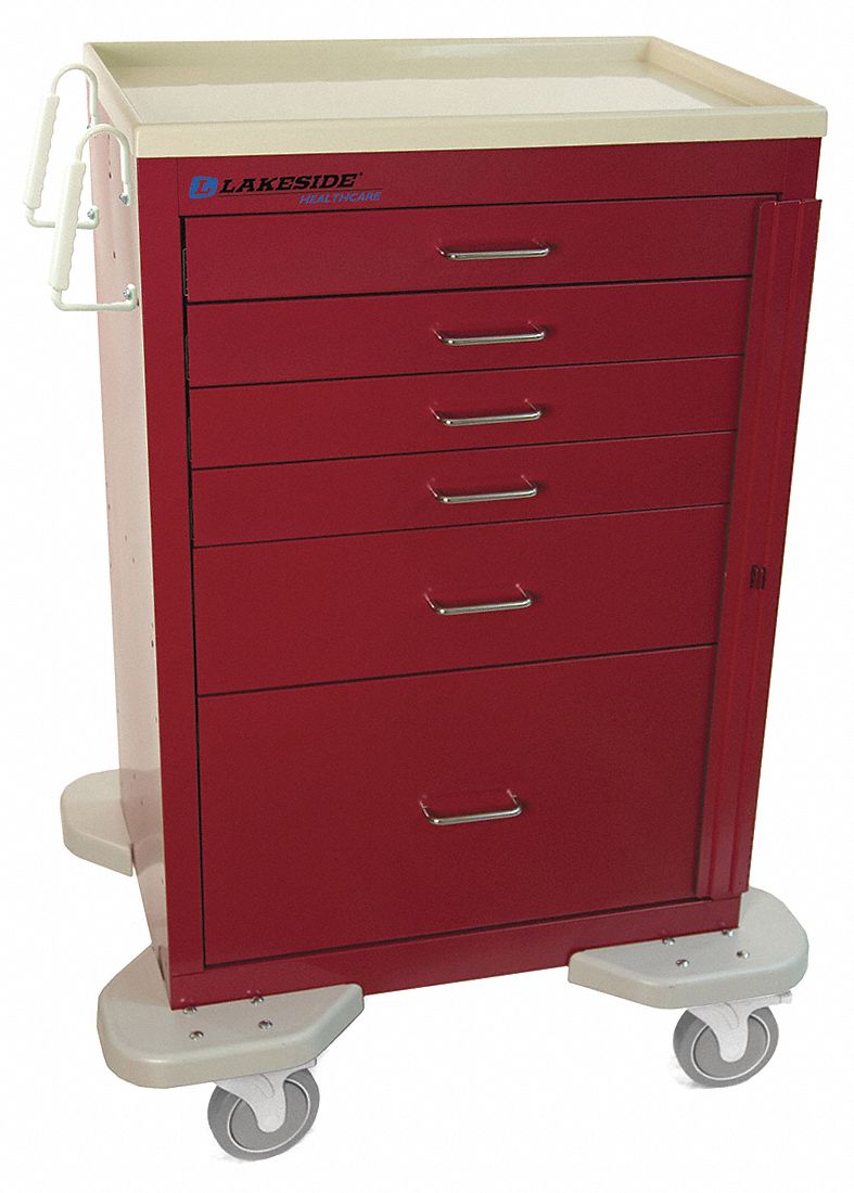 Medical Cart Red Cabinet MPN:C-630-2B-1R