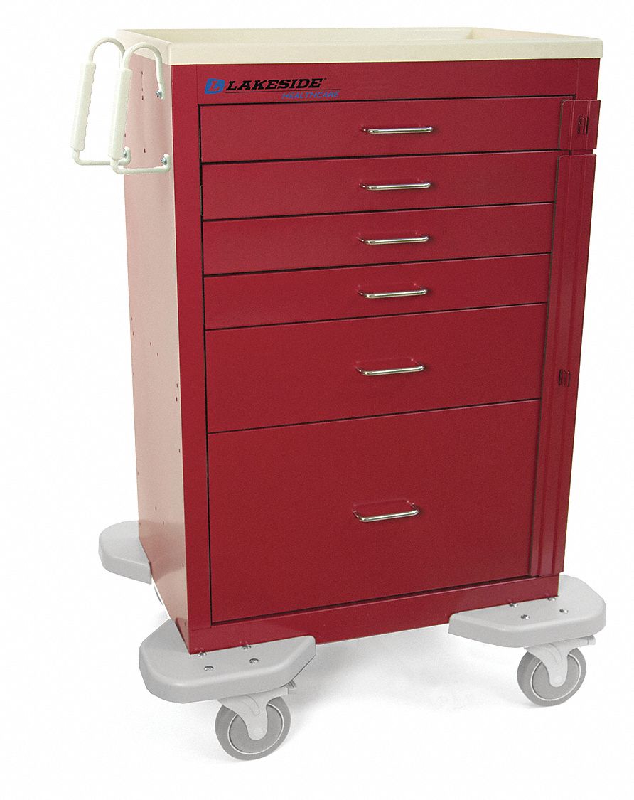 Medical Cart Red Cabinet MPN:C-630-2B-1RSPL