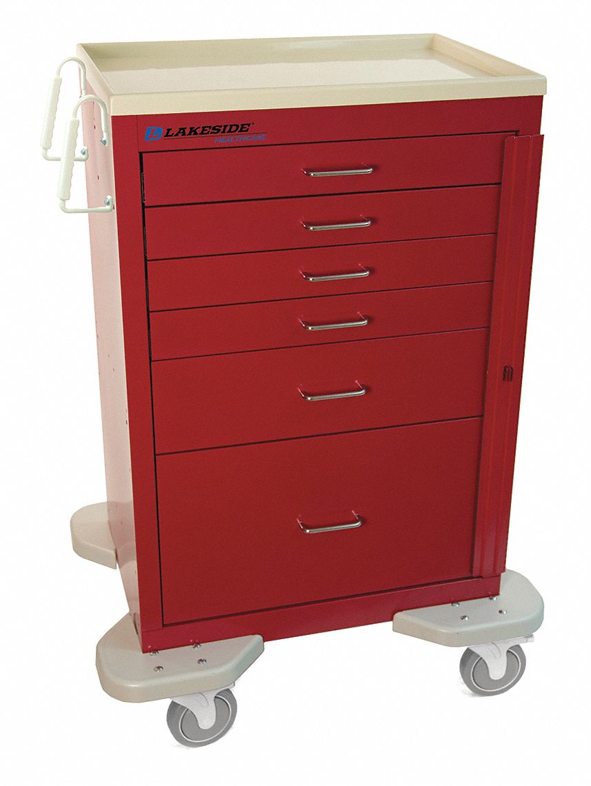 Medical Cart Red Cabinet MPN:C-630-B-1R