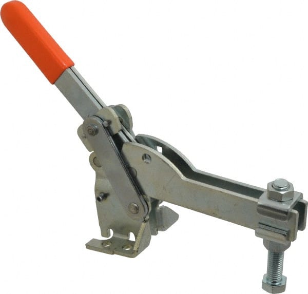 Manual Hold-Down Toggle Clamp: Vertical, 800 lb Capacity, U-Bar, Flanged Base MPN:CAV-800