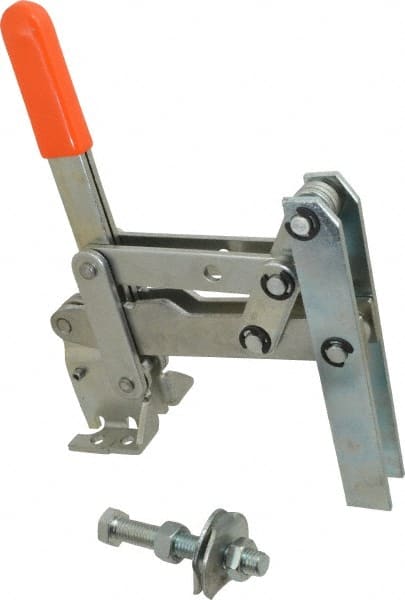 Manual Hold-Down Toggle Clamp: Vertical, 800 lb Capacity, U-Bar, Flanged Base MPN:DTV-800