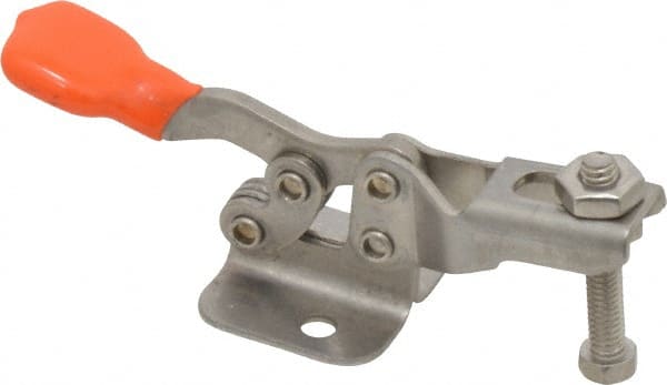 Manual Hold-Down Toggle Clamp: Horizontal, 100 lb Capacity, U-Bar, Flanged Base MPN:H-100(SS)