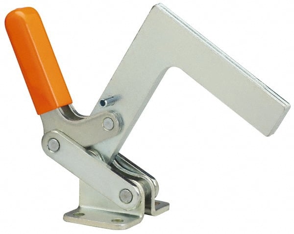 Manual Hold-Down Toggle Clamp: Horizontal, 600 lb Capacity, L-Shaped Solid Bar, Flanged Base MPN:HLC-600