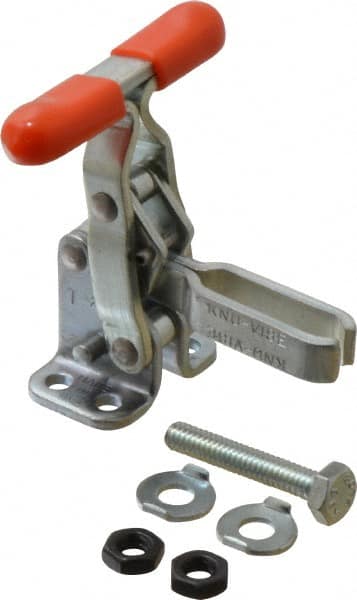 Manual Hold-Down Toggle Clamp: Vertical, 200 lb Capacity, U-Bar, Flanged Base MPN:T-220