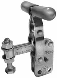 Manual Hold-Down Toggle Clamp: Vertical, 200 lb Capacity, Solid Bar, Straight Base MPN:TSST-220