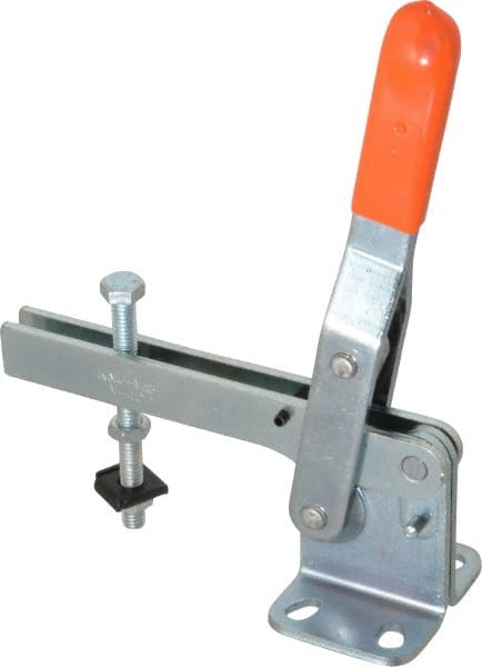 Manual Hold-Down Toggle Clamp: Vertical, 400 lb Capacity, U-Bar, Flanged Base MPN:V-400