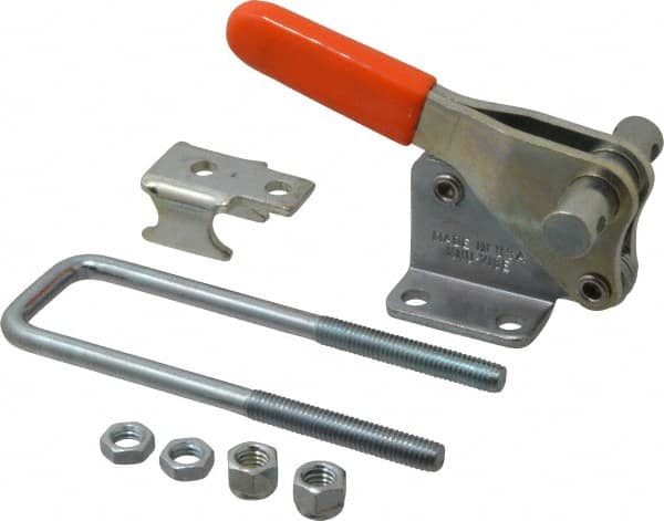 Pull-Action Latch Clamp: Vertical, 2,000 lb, U-Hook, Flanged Base MPN:PCU-2010