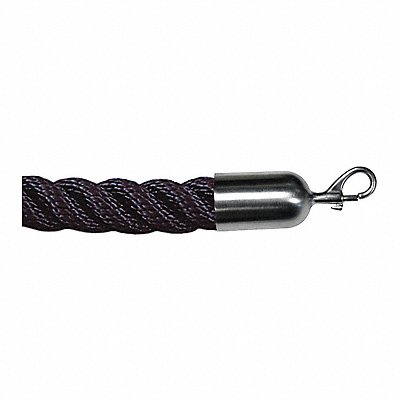 Barrier Rope Nylon Black 8 ft L MPN:ROPE-TWST-33-08/0-2-SNAP-1S