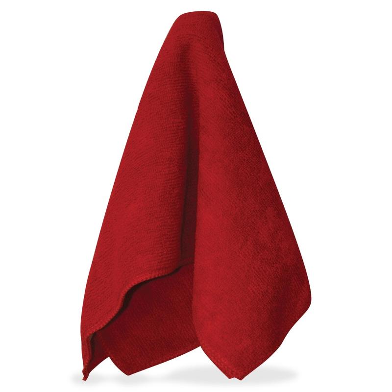 Impact Red Microfiber Cleaning Cloths - For Multipurpose - 16in Length x 16in Width - 12 / Bag - Red (Min Order Qty 5) MPN:LFK450