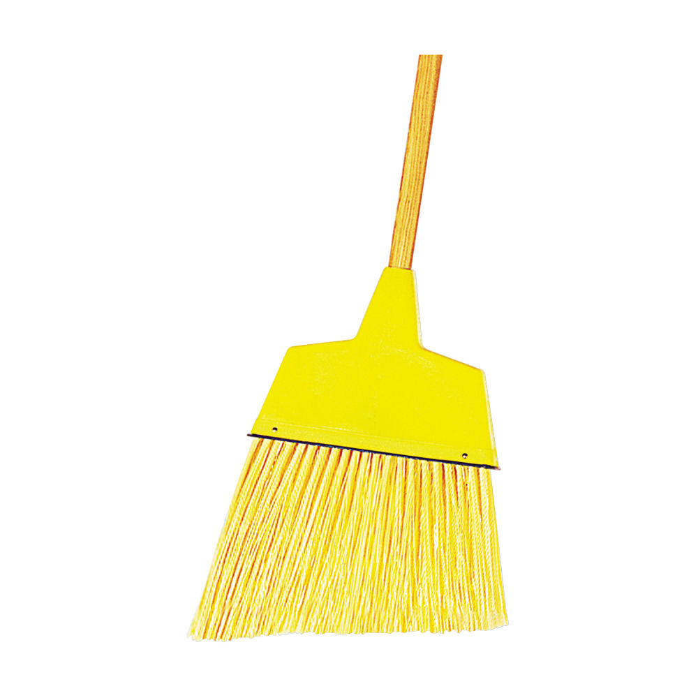 Boardwalk Angler Broom, Plastic Bristles, 53in Wood Handle, Yellow (Min Order Qty 4) MPN:932AEA