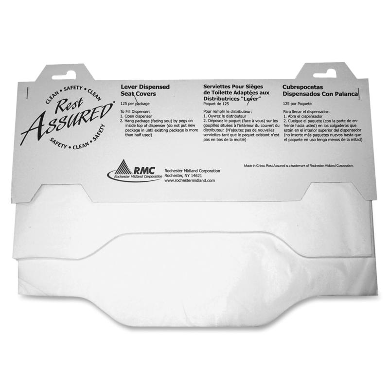 Impact Lever Dispensed Seat Covers - Quarter-fold - 125 / Pack - 24 / Carton - Paper - White MPN:25188173CT