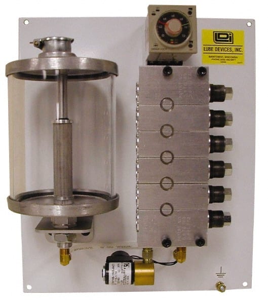 168 Cu. Inch Reservoir Capacity, 2 Outlet Panel-Mounted Central Lubrication System Electric Pump MPN:PMP450-02