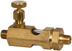 1/8 Outlet Thread, 1/8 Inlet Thread, Brass, Straight Valve, Oil Reservoir Needle Valve MPN:N102-01