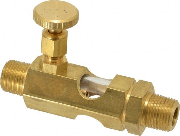 3/8 Outlet Thread, 3/8 Inlet Thread, Brass, Straight Valve, Oil Reservoir Needle Valve MPN:N103-01