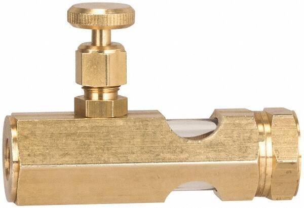 3/8 Outlet Thread, 3/8 Inlet Thread, Brass, Straight Valve, Oil Reservoir Needle Valve MPN:N103-02