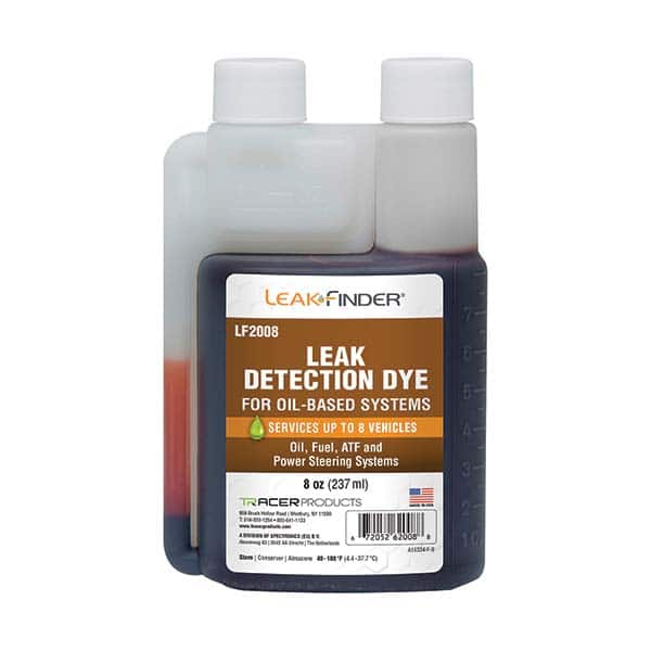 Automotive Leak Detection Dyes, Applications: Engine Oil,Transmission Fluid,Fuel, Engine Oil, Transmission Fluid, Fuel , Container Size: 8 oz., 8oz  MPN:LF2008