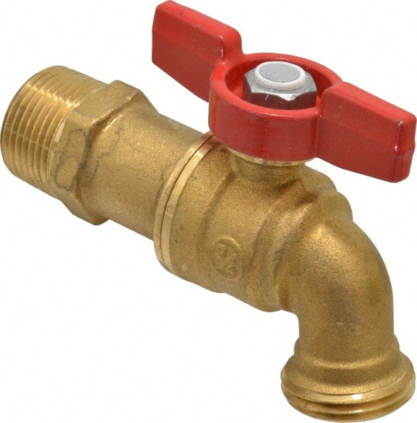 3/4 Inch Pipe, 125 psi WOG Rating, Brass Hose Bibb, Stop Valve MPN:107-168