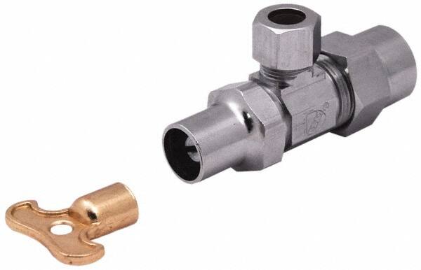 NPT 1/2 Inlet, 110 Max psi, Chrome Finish, Rubber Water Supply Stop Valve MPN:114-103NL