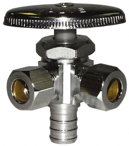 NPT 1/2 Inlet, 110 Max psi, Chrome Finish, Rubber Water Supply Stop Valve MPN:114-403NL