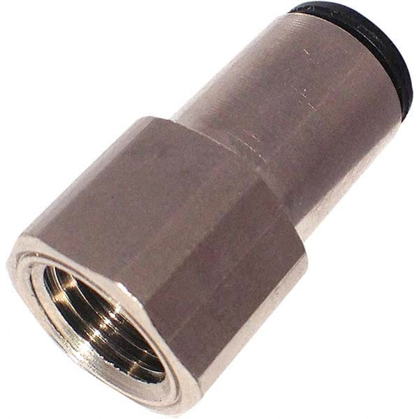 Push-To-Connect Tube to Female BSPP & Tube to Metric Thread Tube Fitting: Female Connector, Straight, 1/2