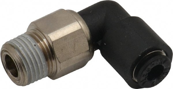 Push-To-Connect Tube to Male & Tube to Male NPT Tube Fitting: Oscillating Male Elbow, 1/8